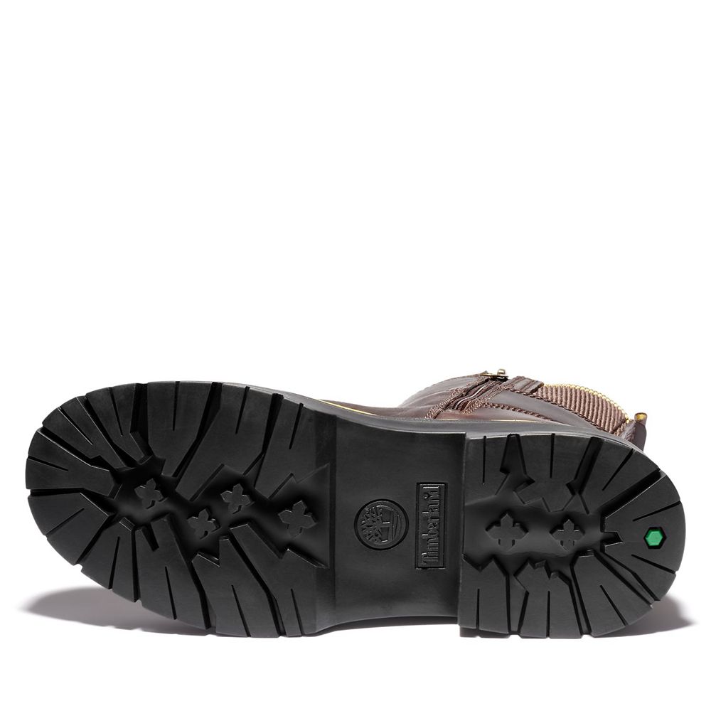 Botas de Inverno Feminino - Timberland Malynn Impermeavel Side-Zip - QLNZG0753 - Marrom Escuro